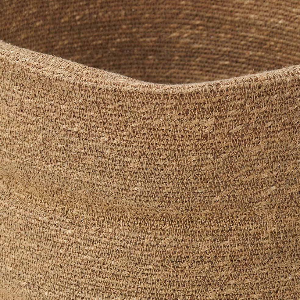 Seagrass Natural Round Ribbed Basket4 - Duck Barn Interiors