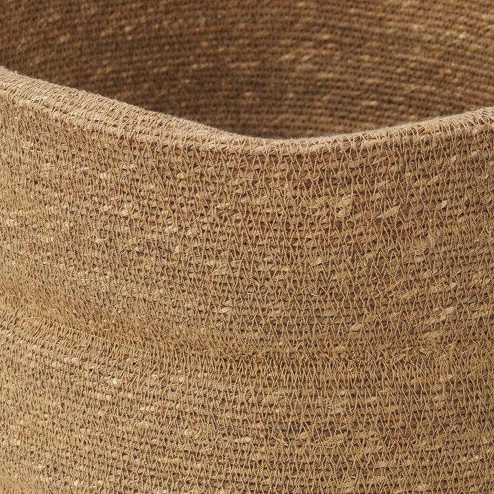 Seagrass Natural Round Ribbed Basket4 - Duck Barn Interiors
