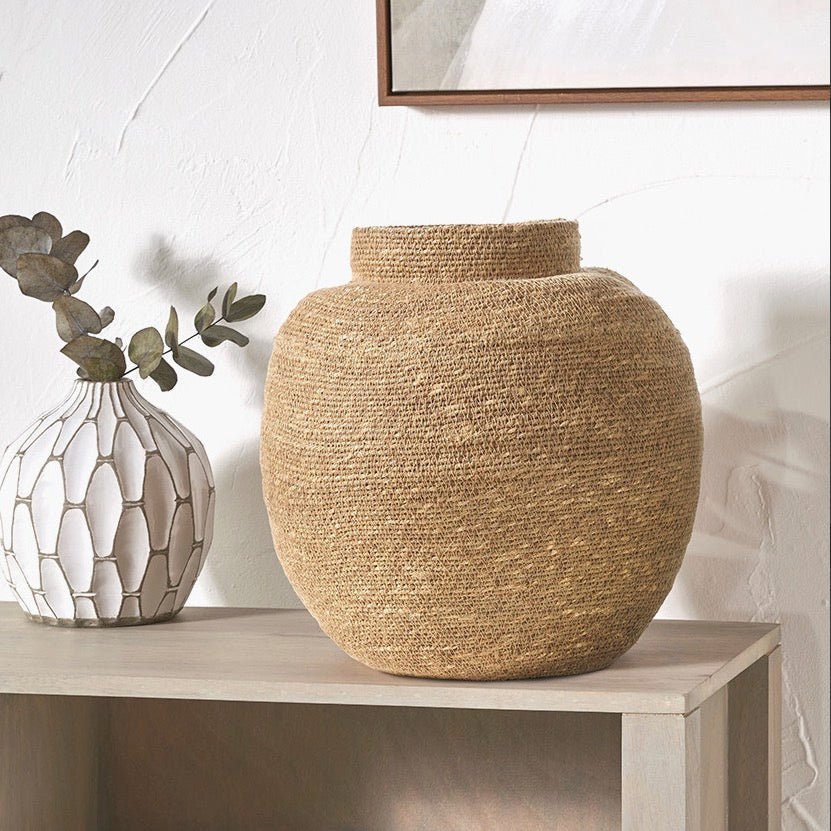 Seagrass Natural Vase Shaped Basket1 - Duck Barn Interiors