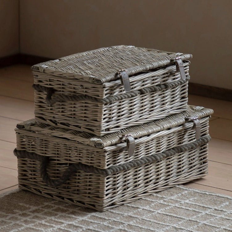 Set of 2 Rivra Lidded Baskets6 - Duck Barn Interiors