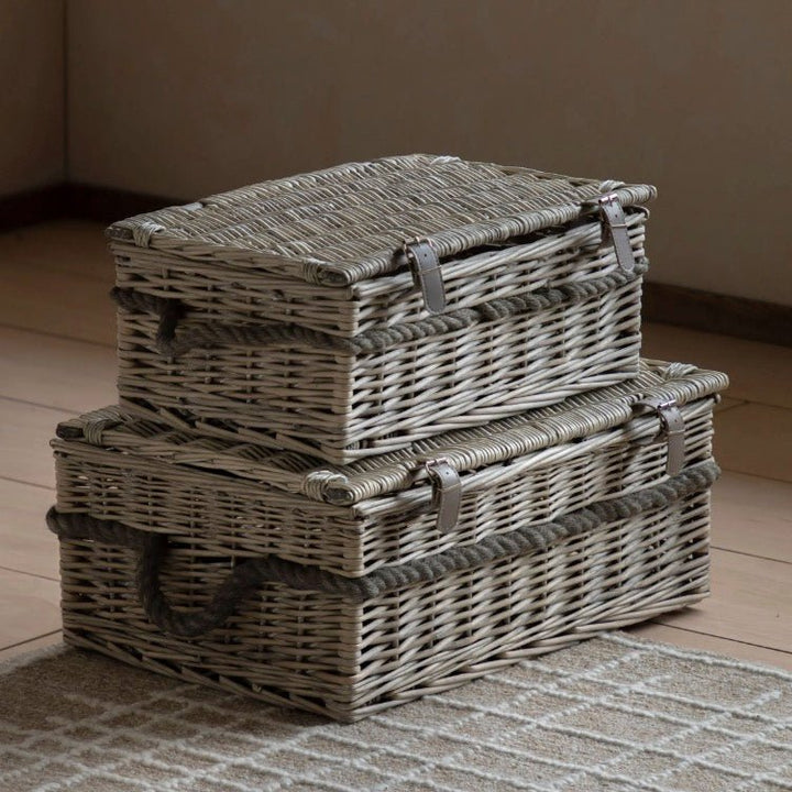 Set of 2 Rivra Lidded Baskets6 - Duck Barn Interiors