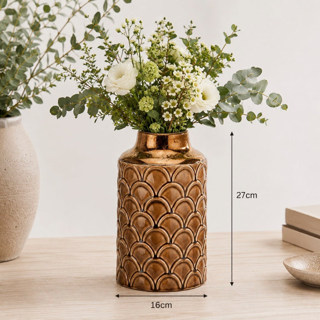 Seville Caramel Scalloped Vase - Small6 - Duck Barn Interiors