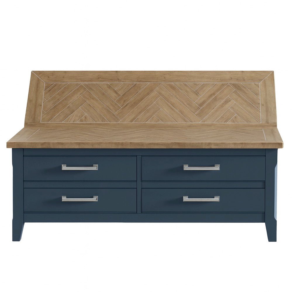 Signature Blue Coffee Table With Drawers & Flip Lid1 - Duck Barn Interiors