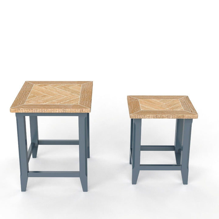 Signature Blue Nest of Two Tables4 - Duck Barn Interiors