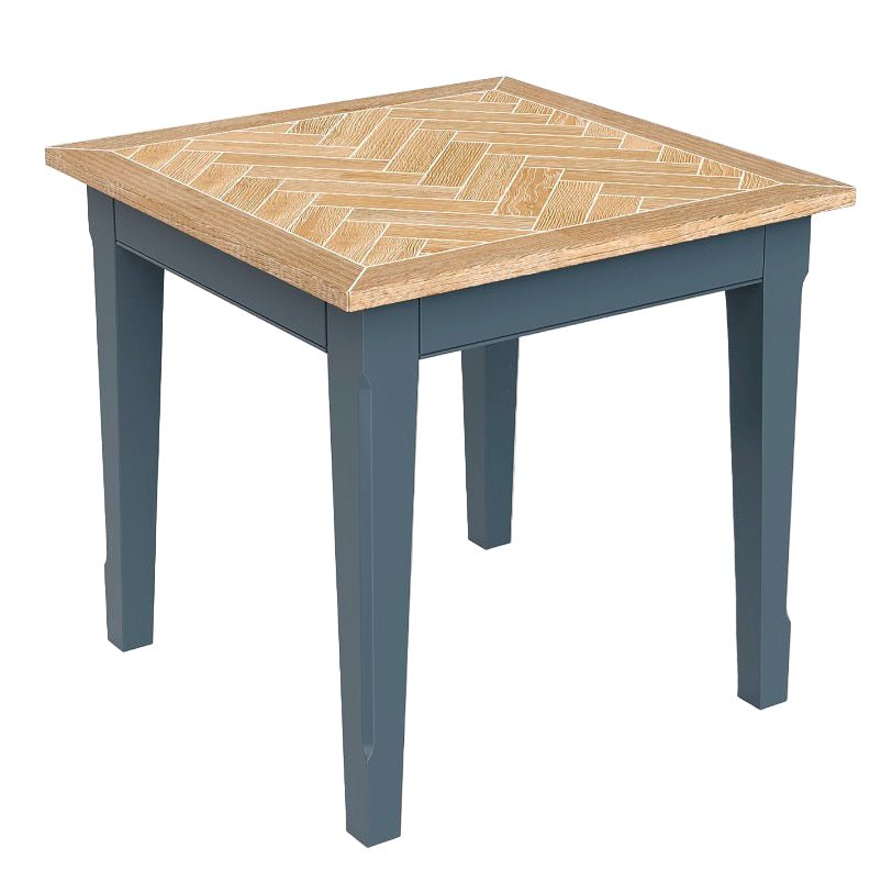 Signature Blue Square Dining Table1 - Duck Barn Interiors