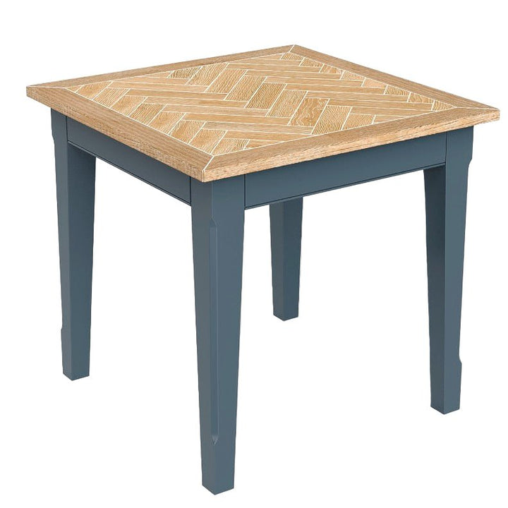 Signature Blue Square Dining Table1 - Duck Barn Interiors