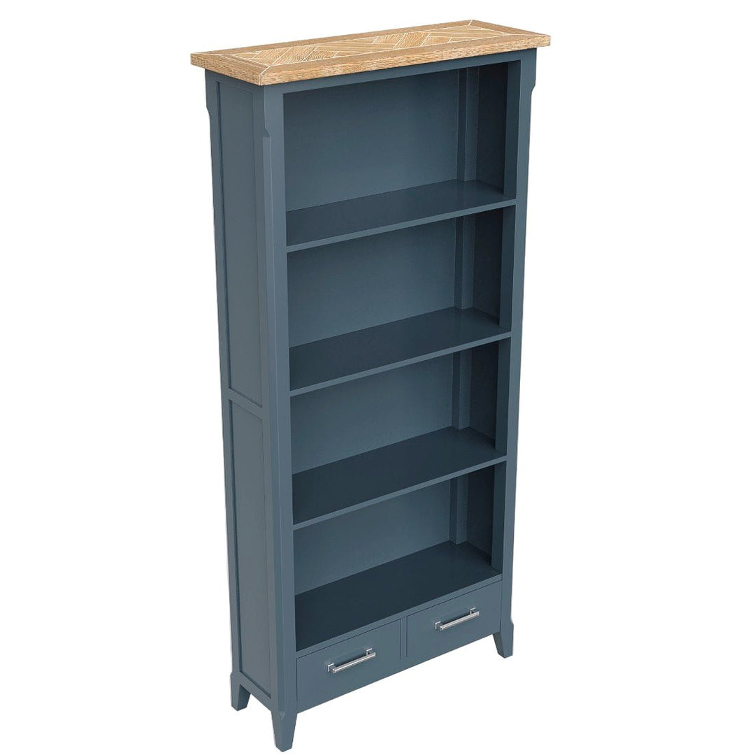 Signature Blue - Tall Bookcase1 - Duck Barn Interiors