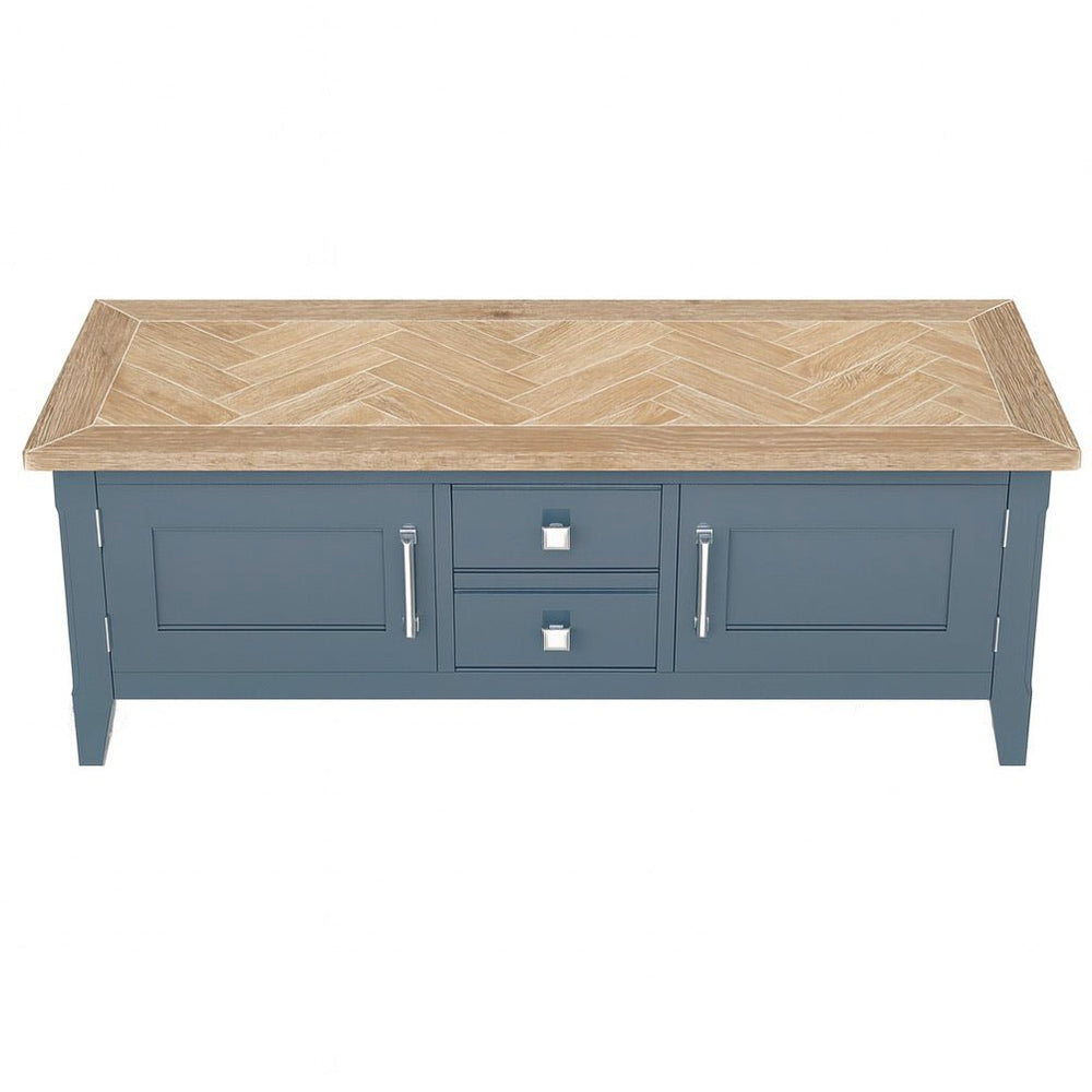 Signature Blue Widescreen Television Stand1 - Duck Barn Interiors