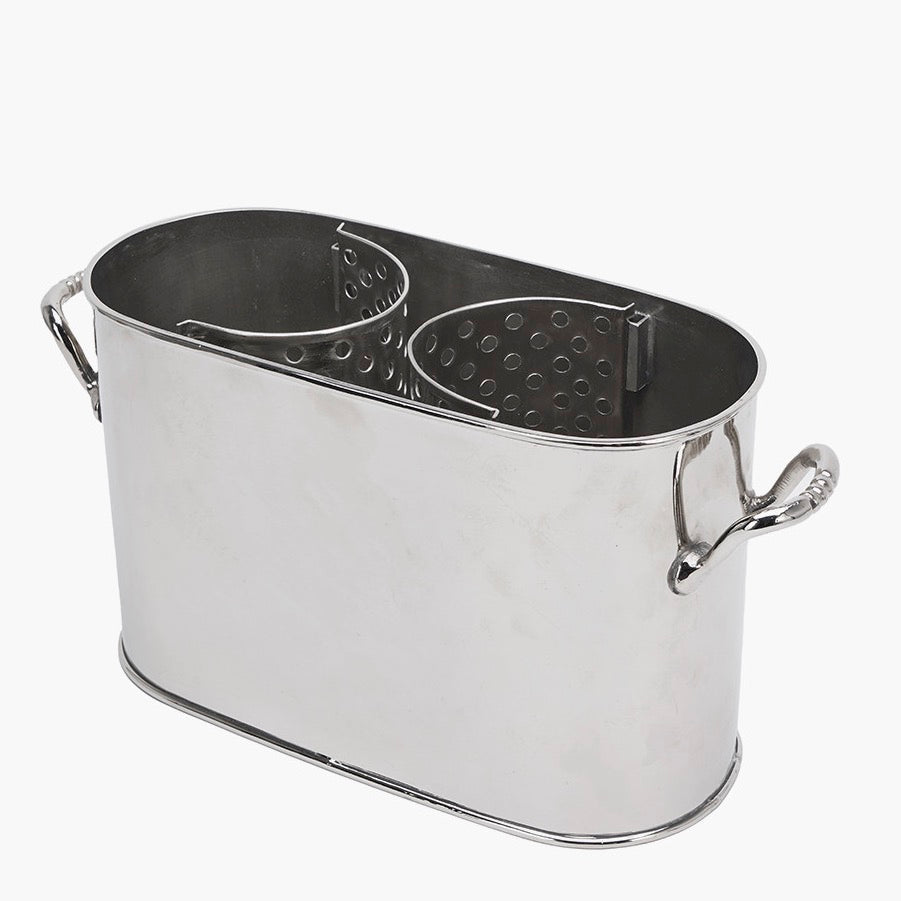 Silver Metal 2 Bottle Wine Holder2 - Duck Barn Interiors