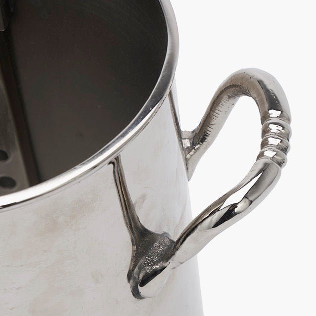 Silver Metal 2 Bottle Wine Holder3 - Duck Barn Interiors