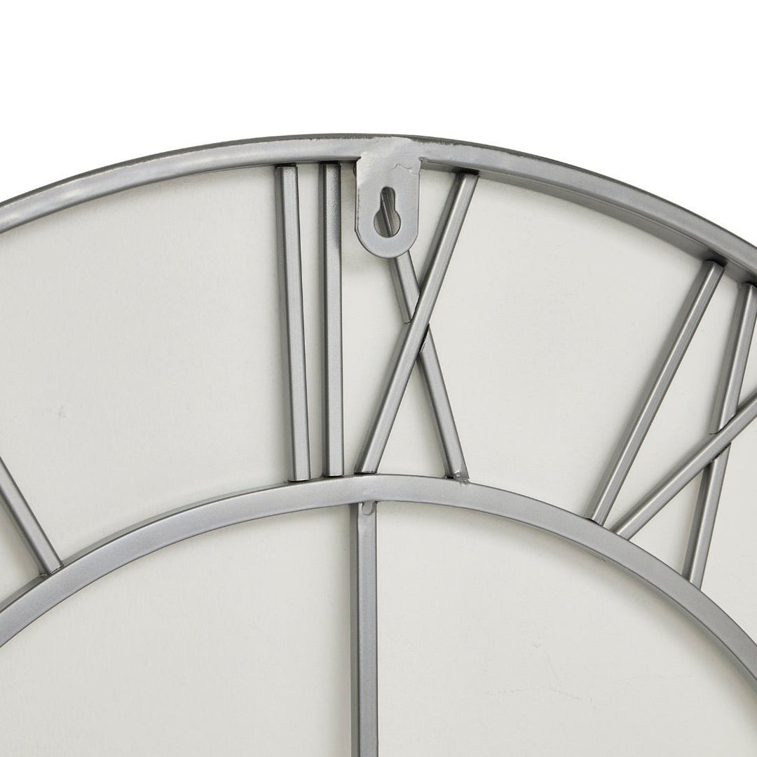 Silver Skeleton Wall Clock (70cm)2 - Duck Barn Interiors