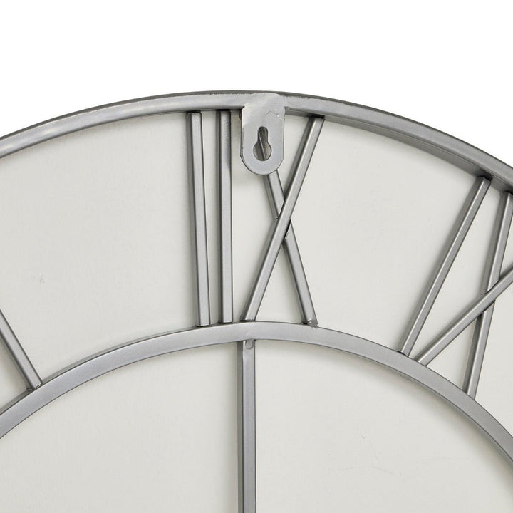 Silver Skeleton Wall Clock (70cm)2 - Duck Barn Interiors