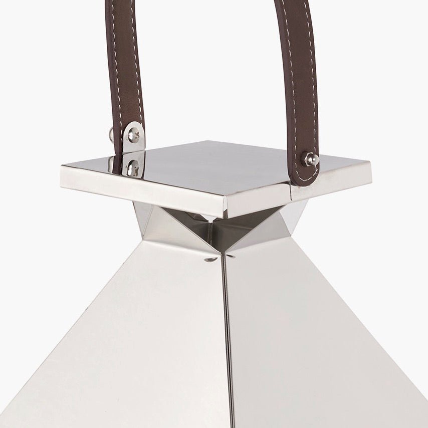 Silver Stainless Steel Glass Lantern - Medium4 - Duck Barn Interiors