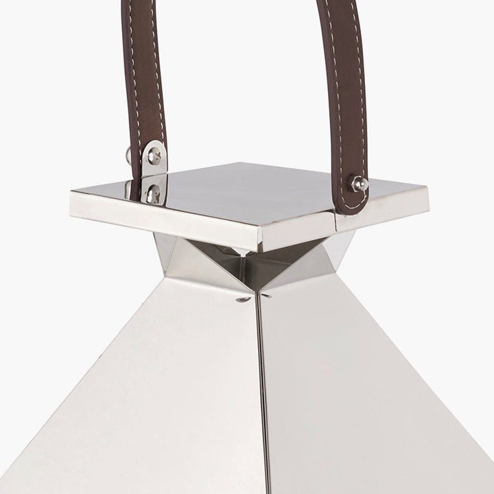 Silver Stainless Steel Glass Lantern - Medium4 - Duck Barn Interiors