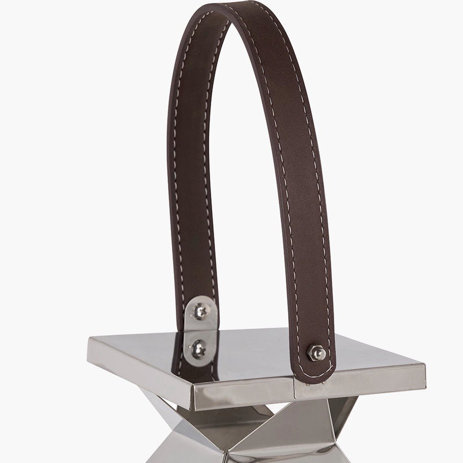 Silver Stainless Steel Glass Lantern - Medium5 - Duck Barn Interiors