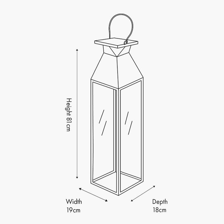 Silver Stainless Steel Glass Lantern - Medium6 - Duck Barn Interiors