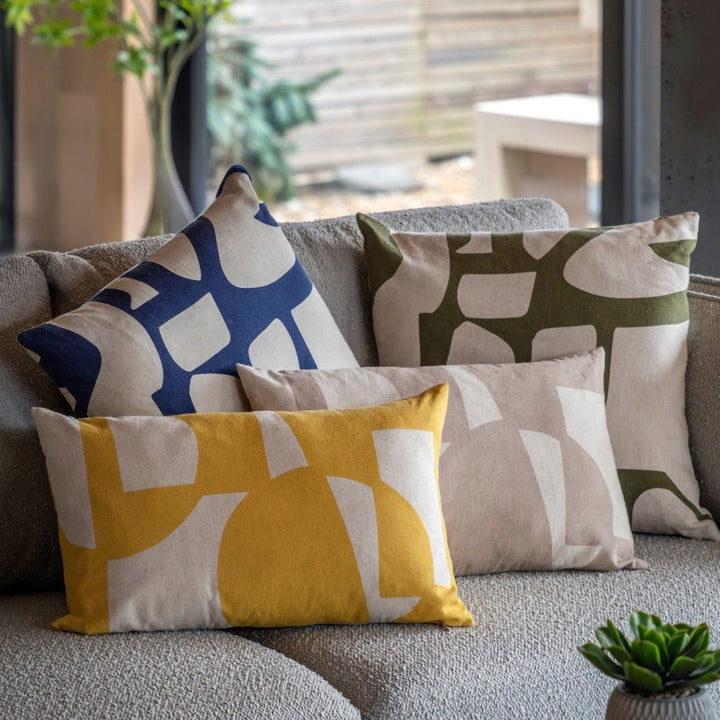Skara Graphic Cushion - Ink Blue5 - Duck Barn Interiors