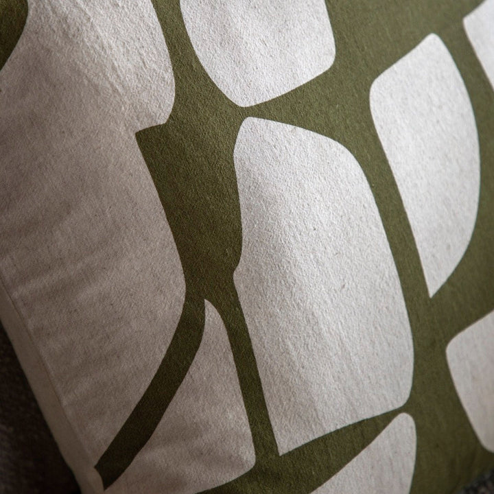 Skara Graphic Cushion - Olive3 - Duck Barn Interiors
