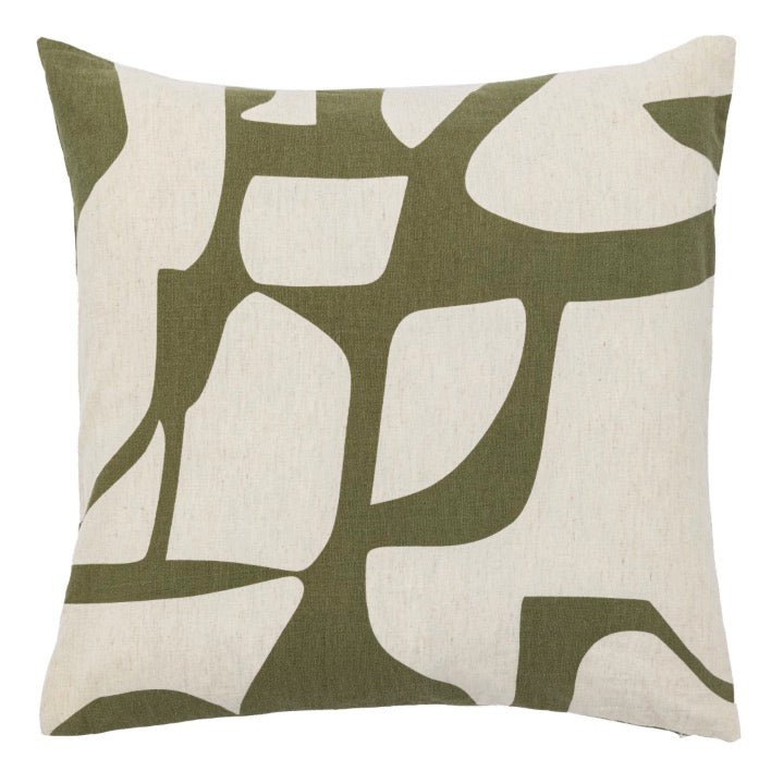 Skara Graphic Cushion - Olive2 - Duck Barn Interiors