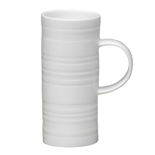 Skinny Ribbed White Bone China Mug
