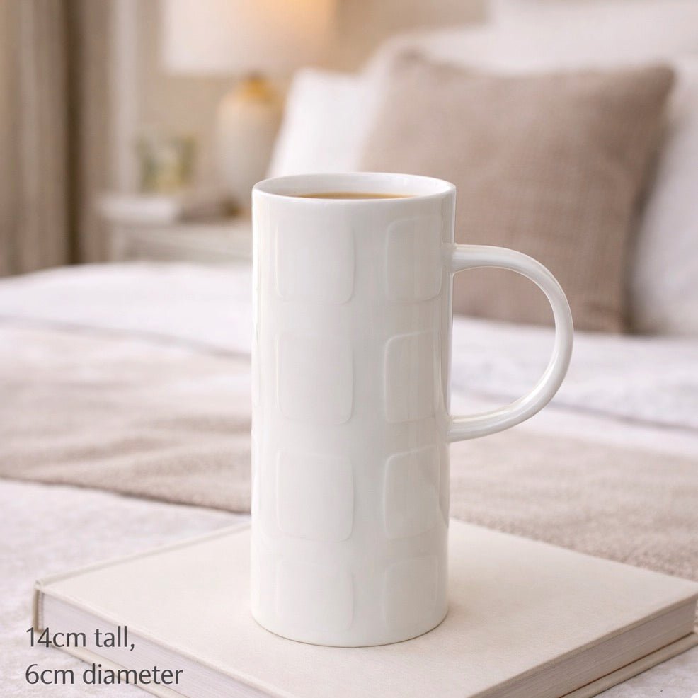 Skinny Squares White Bone China Mug1 - Duck Barn Interiors