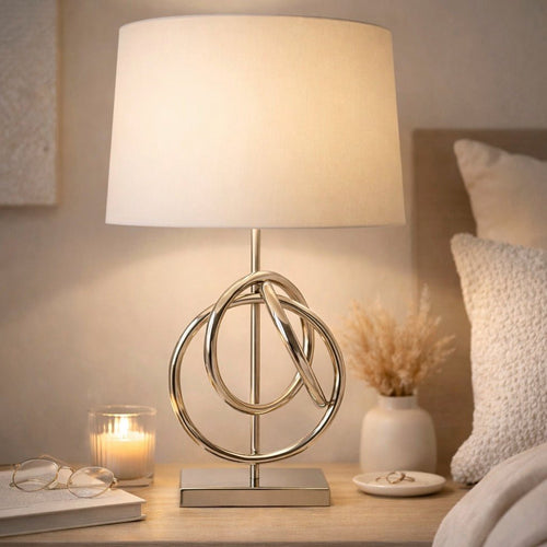 Skye Table Lamp with Banded Base & Shade