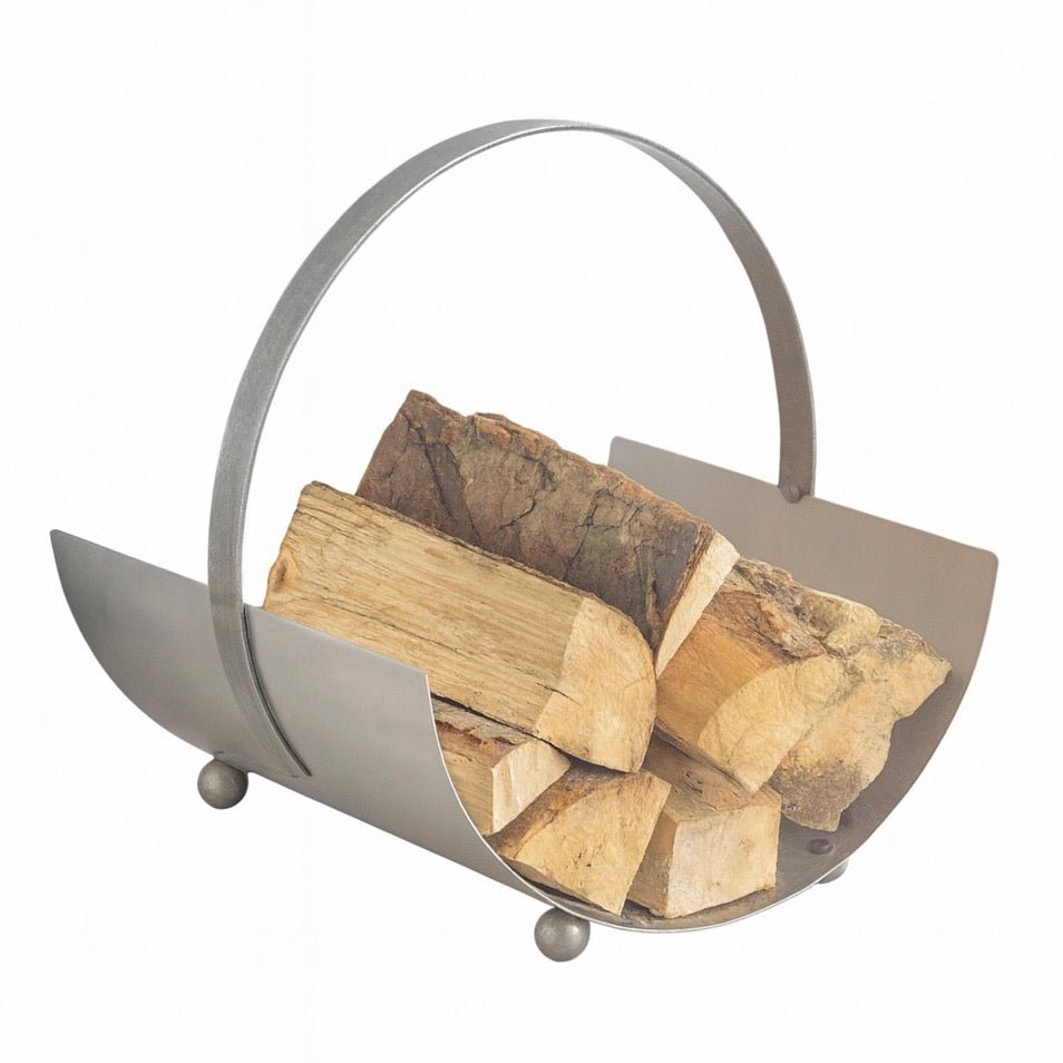 Small Steel Round Log Holder1 - Duck Barn Interiors