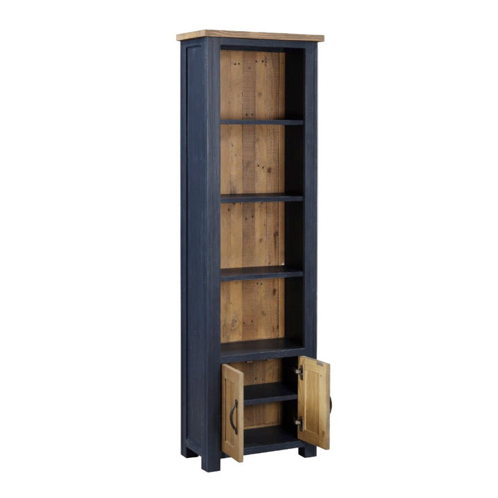 Splash of Blue Narrow Bookcase1 - Duck Barn Interiors