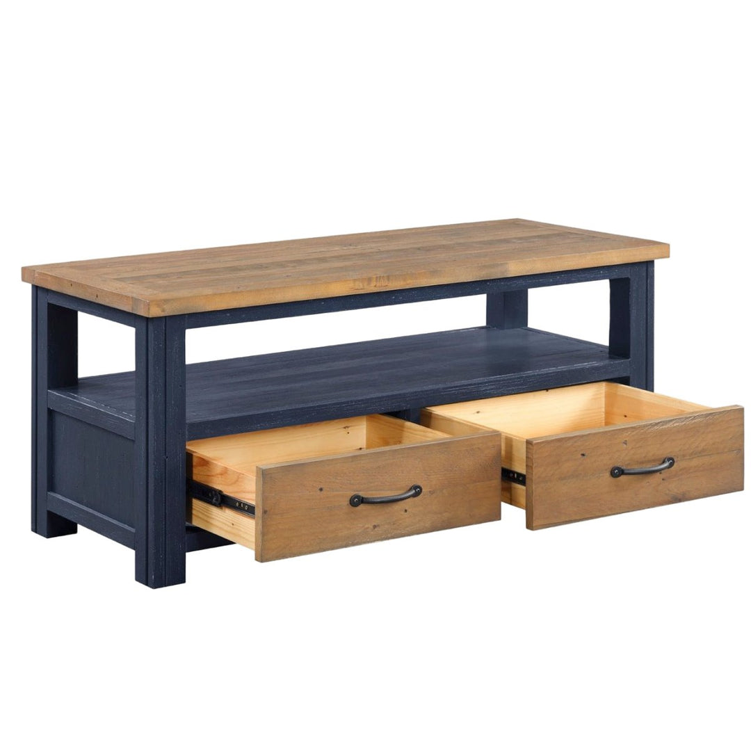 Splash of Blue Widescreen Television cabinet1 - Duck Barn Interiors