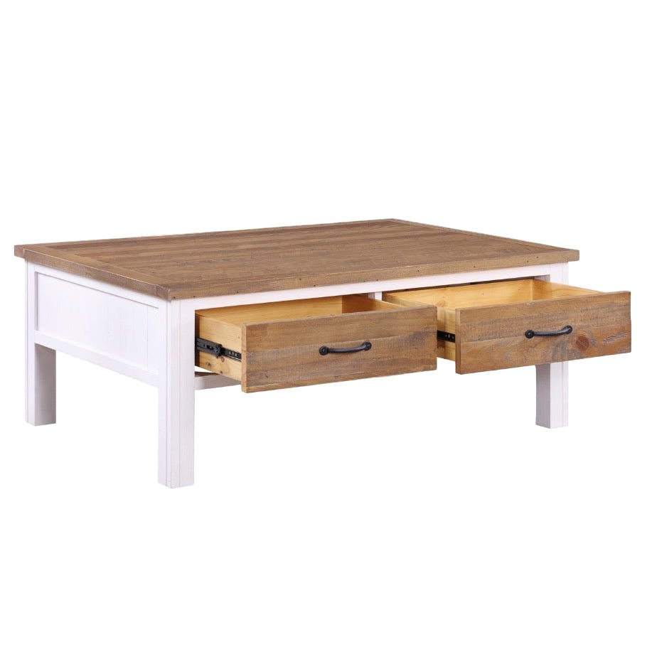 Splash of White Coffee Table With Four Drawers3 - Duck Barn Interiors