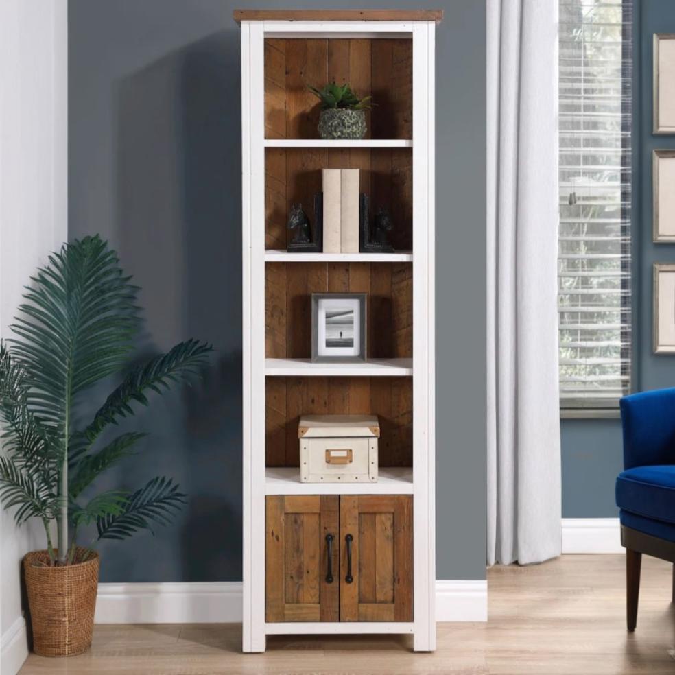 Splash of White Narrow Bookcase1 - Duck Barn Interiors