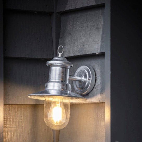 St Ives Ships Outdoor Light - Galvanised Steel1 - Duck Barn Interiors