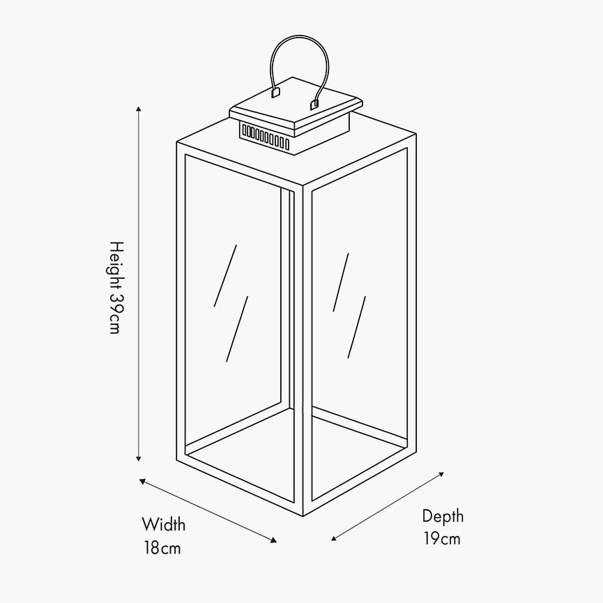 Stainless Steel Rectangular Glass Lantern - Medium10 - Duck Barn Interiors