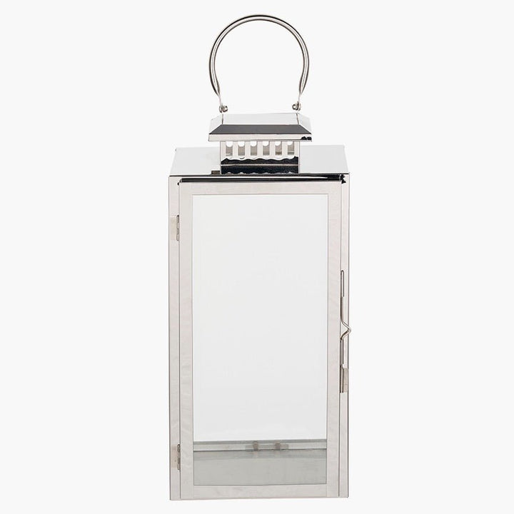 Stainless Steel Rectangular Glass Lantern - Medium2 - Duck Barn Interiors