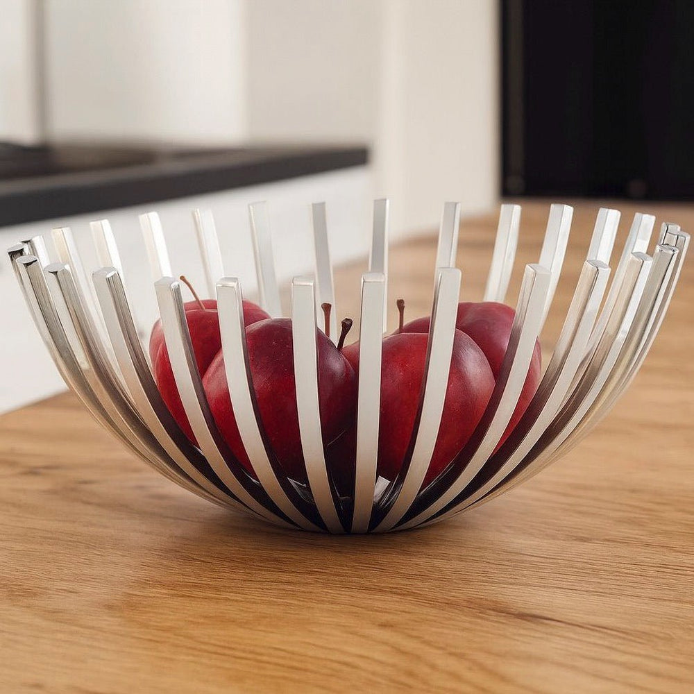 Stainless Steel Repeat Pronged Fruit Bowl (2 Sizes)2 - Duck Barn Interiors
