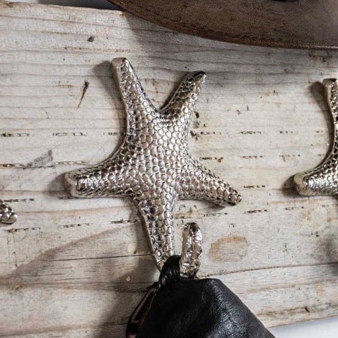 Starfish Silver Coat Hook - Medium