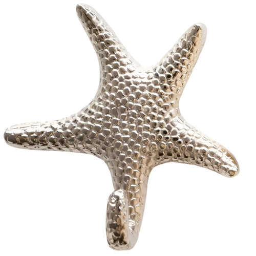 Starfish Silver Coat Hook - Medium