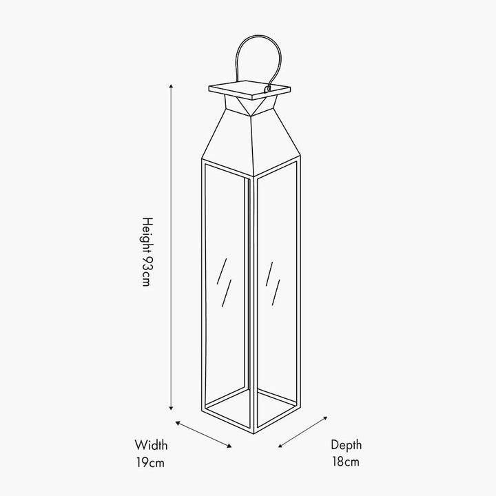 Tall Silver Stainless Steel Glass Lantern - Large8 - Duck Barn Interiors