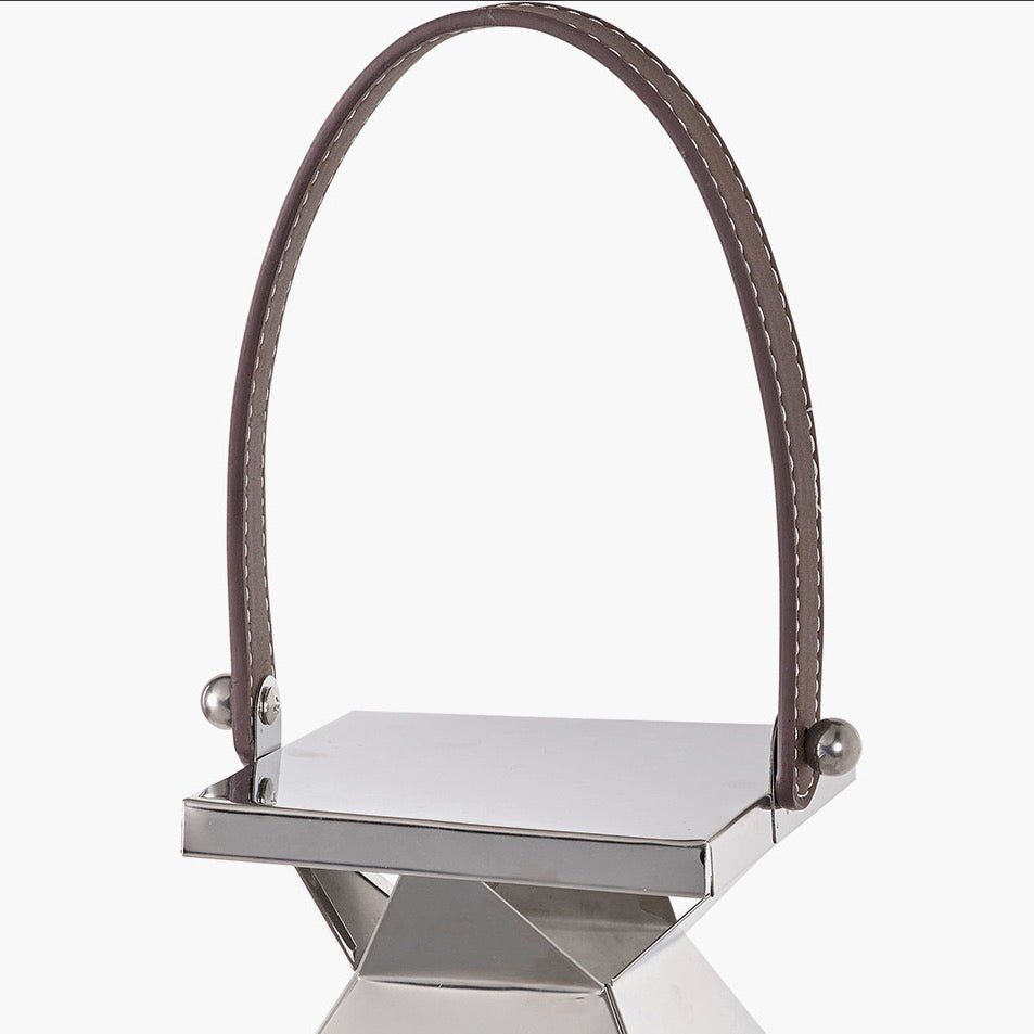 Tall Silver Stainless Steel Glass Lantern - Large6 - Duck Barn Interiors