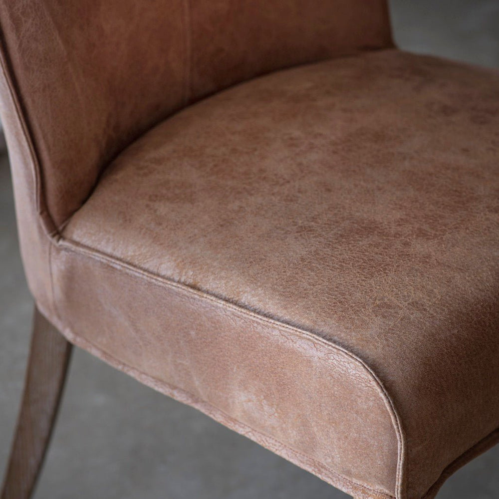 Tarnby Brown Leather Dining Chair (Pair)3 - Duck Barn Interiors