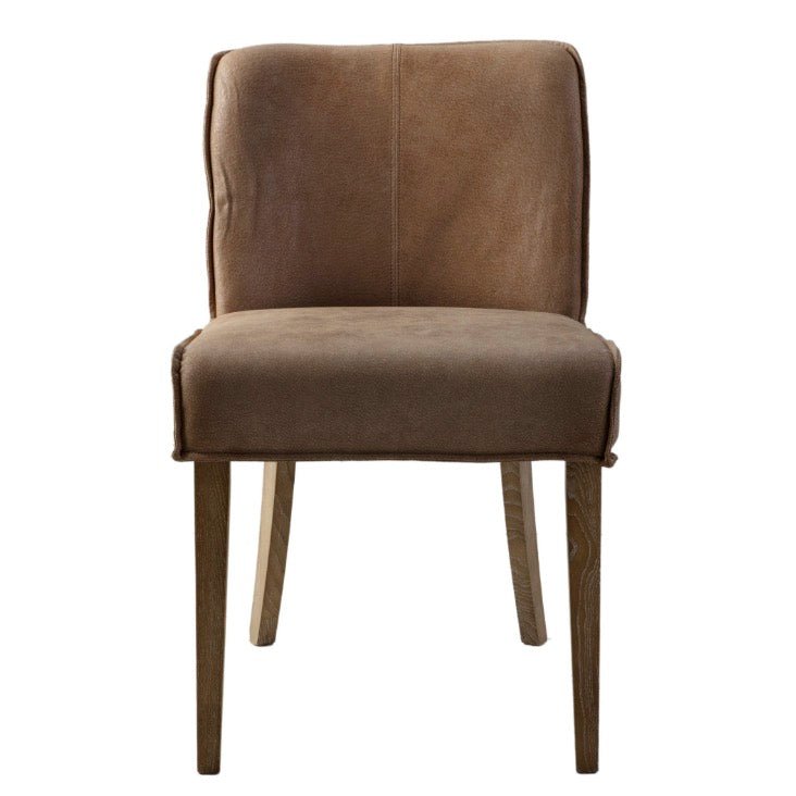 Tarnby Brown Leather Dining Chair (Pair)4 - Duck Barn Interiors