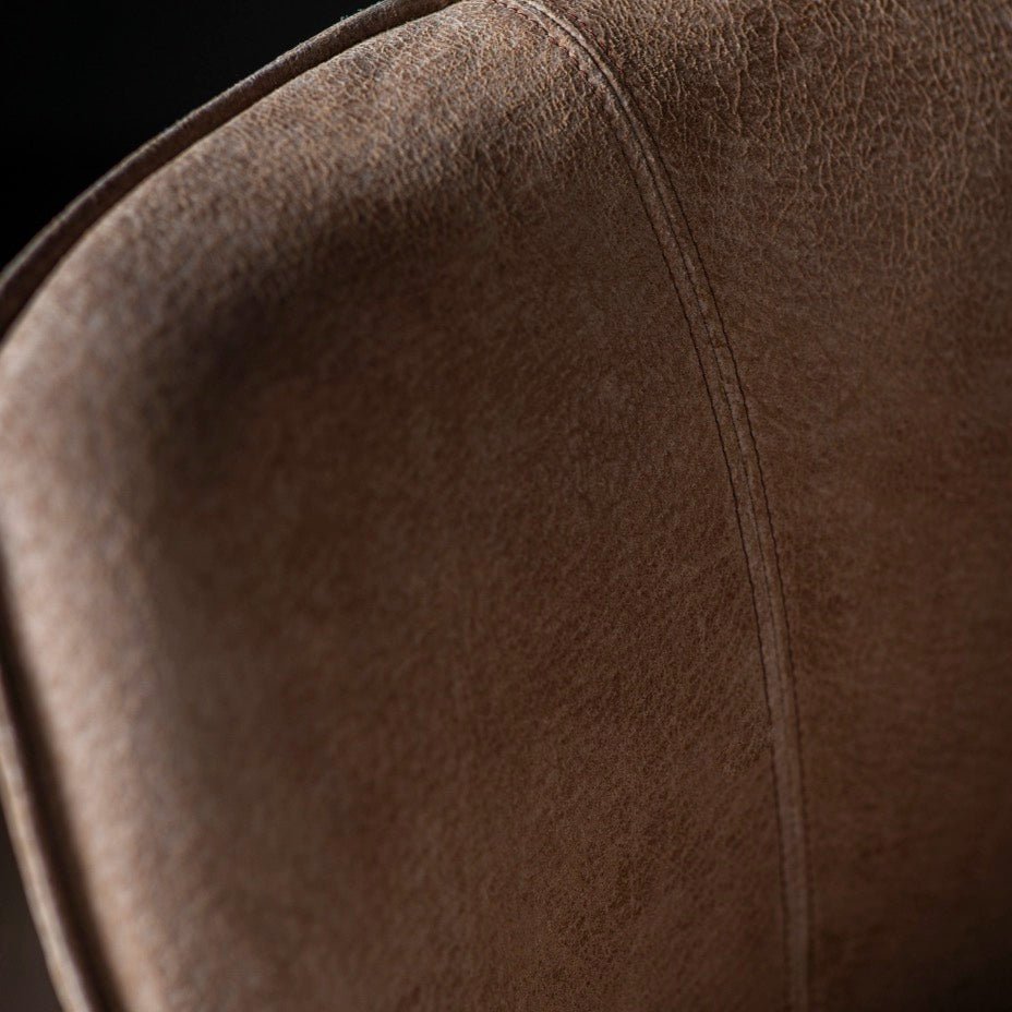 Tarnby Brown Leather Dining Chair (Pair)5 - Duck Barn Interiors