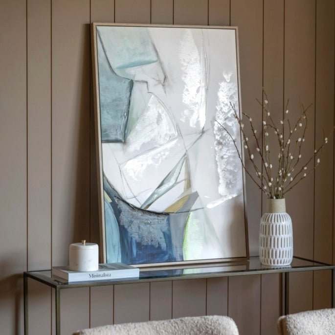 Teal Sketched Lines Abstract Canvas1 - Duck Barn Interiors