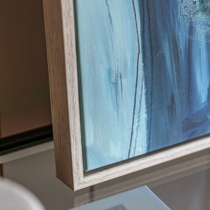 Teal Sketched Lines Abstract Canvas2 - Duck Barn Interiors
