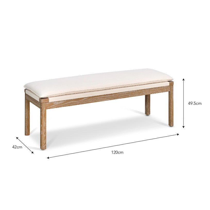 Templecombe Bench Oatmeal - Ash8 - Duck Barn Interiors