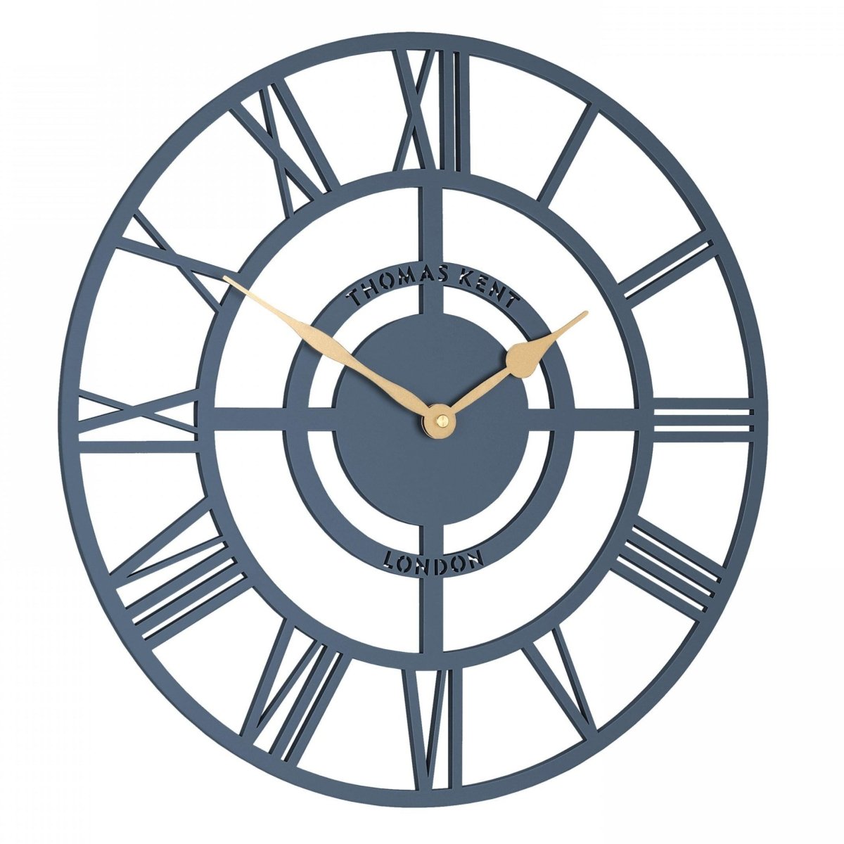 Thomas Kent Bright Star Skeleton Wall Clock - Deep Sea Blue (40cm