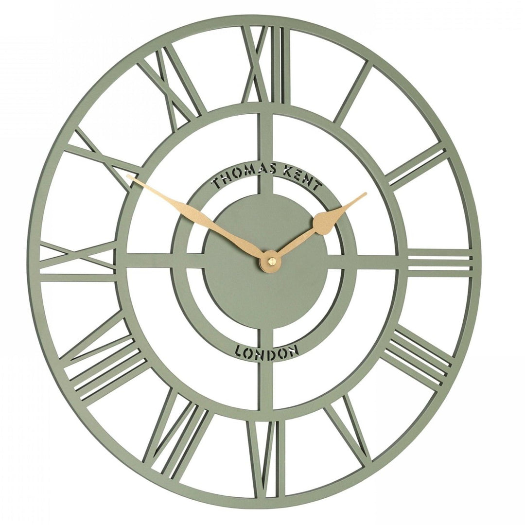 Thomas Kent Bright Star Skeleton Wall Clock - Olive Green (40cm/16 ...