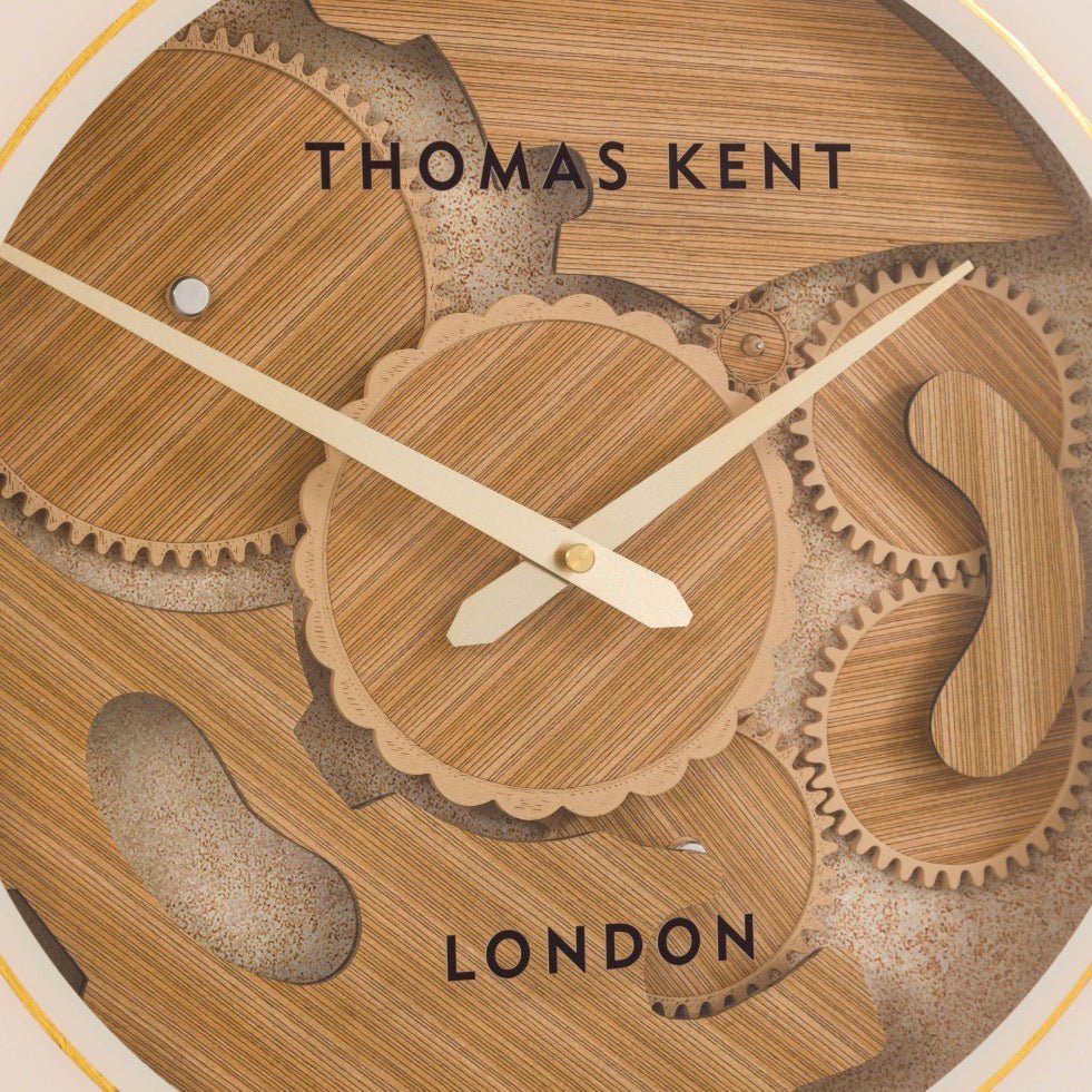 Thomas Kent Cogger Wall Clock - Oak (60cm)2 - Duck Barn Interiors
