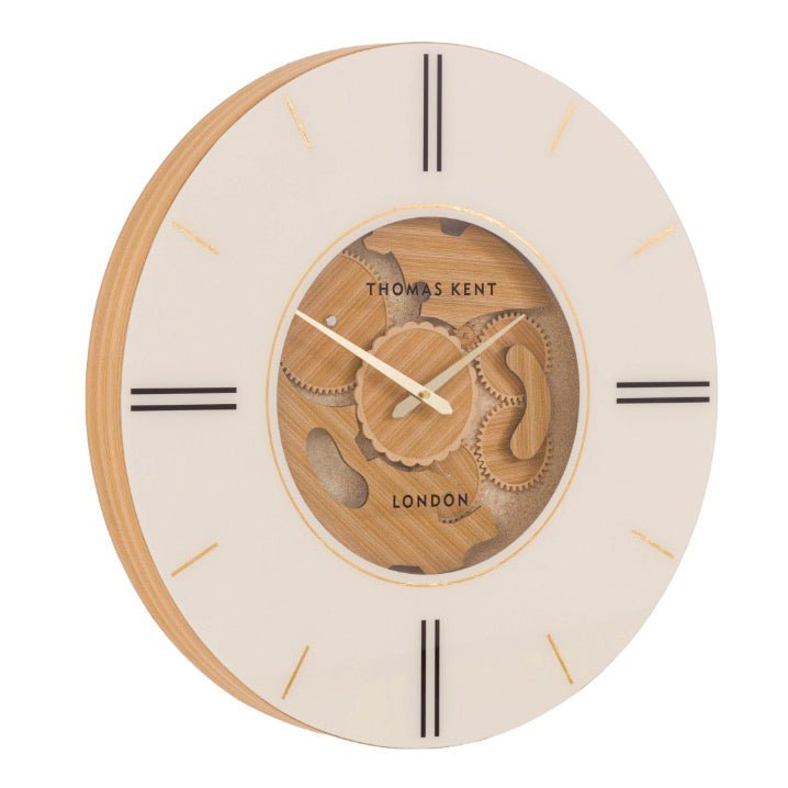 Thomas Kent Cogger Wall Clock - Oak (60cm)7 - Duck Barn Interiors