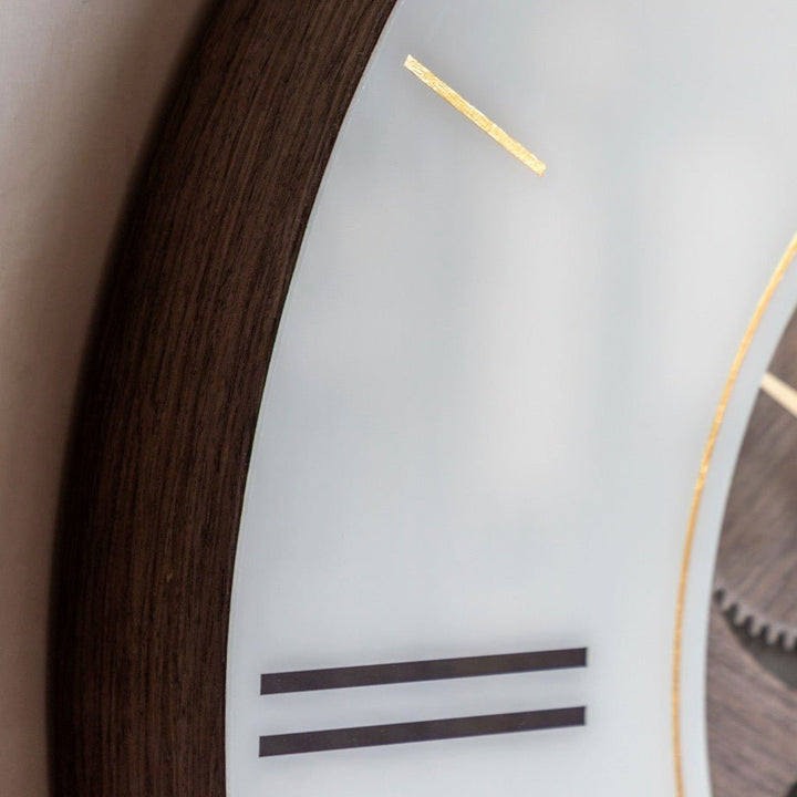 Thomas Kent Cogger Wall Clock - Walnut (60cm)4 - Duck Barn Interiors
